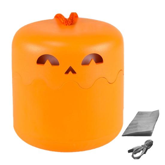 Halloween Portable Pumpkin Lantern with Lanyard Collapsible Battery Operated LED Pumpkin Light for Indoor Outdoor Decoration