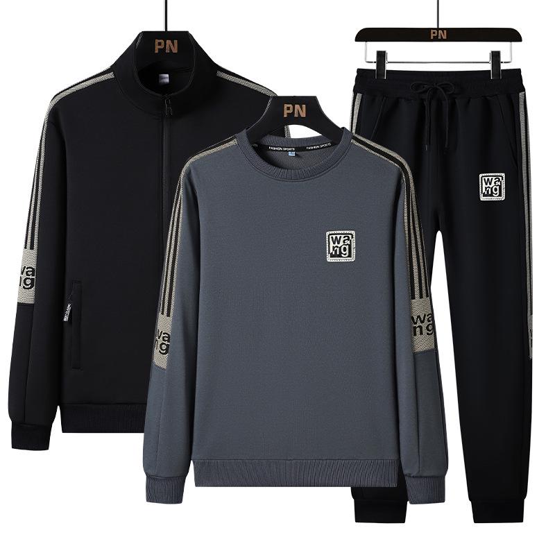 

Мужской бархатный спортивный костюм: Комплект из трех предметов весна/осень — кардиган, толстовка и спортивные штаны 5XL