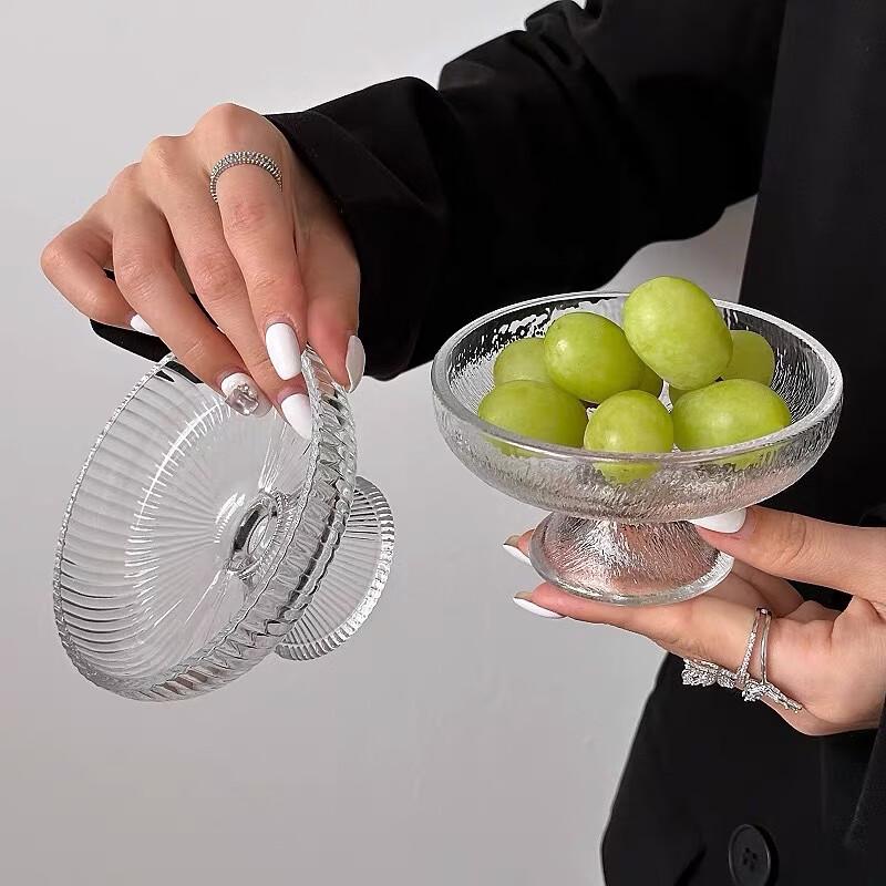 Glacier Glass High-footed Serving Plate