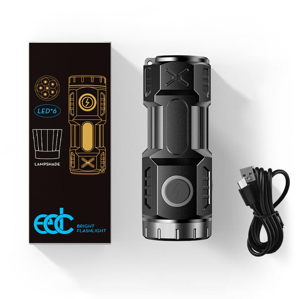 Flashlight Led Strong Light Rechargeable Portable Camping Lantern With Magnet Use Focusing  Long Range Lighting Equipment