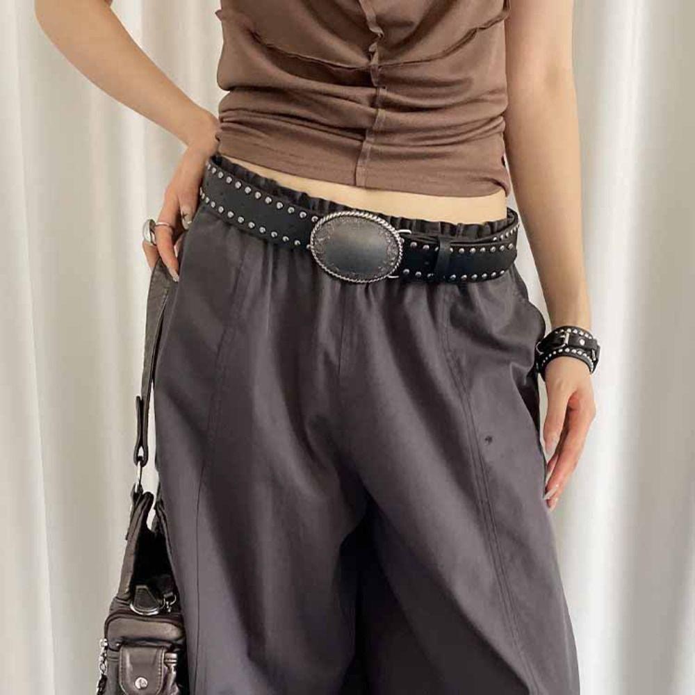 Zinc Zinc Alloy Punk Style Belt Metal Buckle Jeans Waistband Casual Retro Rivet Waist Belt  Spicy Girl