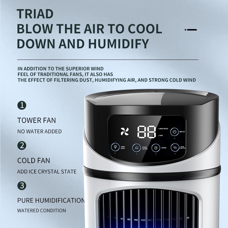 USB-powered Water-cooled Spray Fan with Strong Wind Power, Quiet Operation and LED Lighting. Suitable for Office and Dormitory Use. General-purpose.