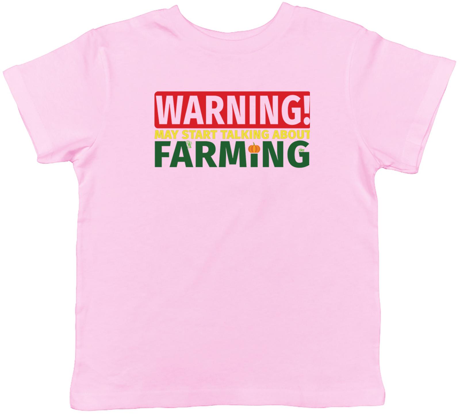 Warning Farming Kids T-Shirt Farm Farmer Agriculture Childrens Boys Girls Gift 160