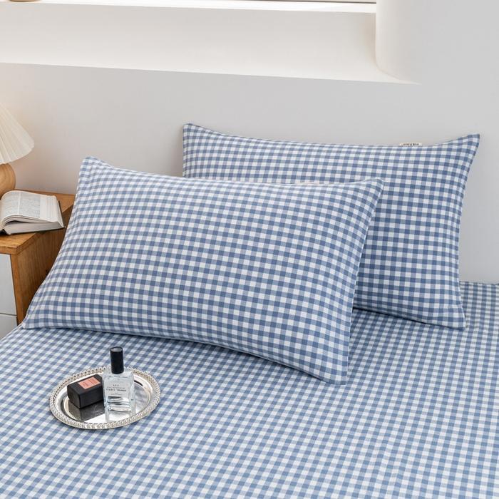 Class A pure cotton washed cotton yarn-dyed series single pillowcase solid color simple no bed sheet 48x74cm pillowcase