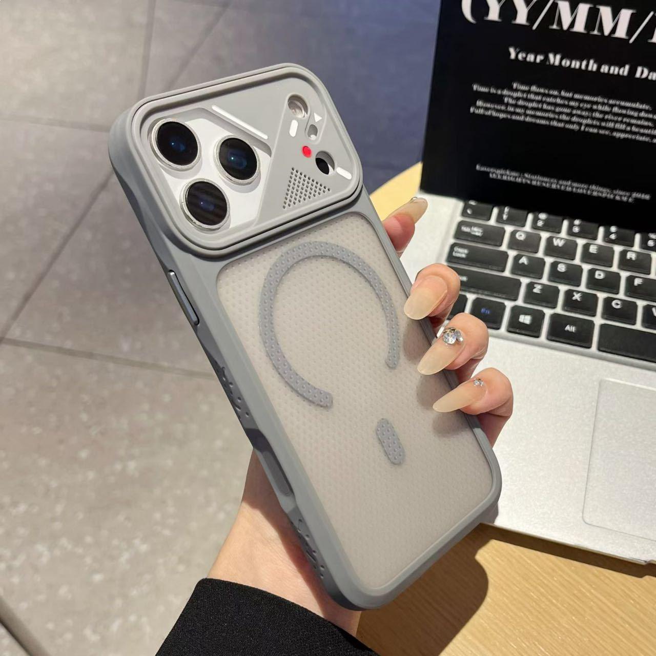 

Gold Shield Mesh iPhone 17E Magnetic Oil Drop Leather Heat Dissipation Case for 17Pro Max iPhone 12 to 12 Pro Max, min 20