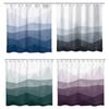 Quick Install Bathroom Curtain with 12pcs Hook Geometric Print Fabric Waterproof Shower Curtain 70.87x70.87Inches