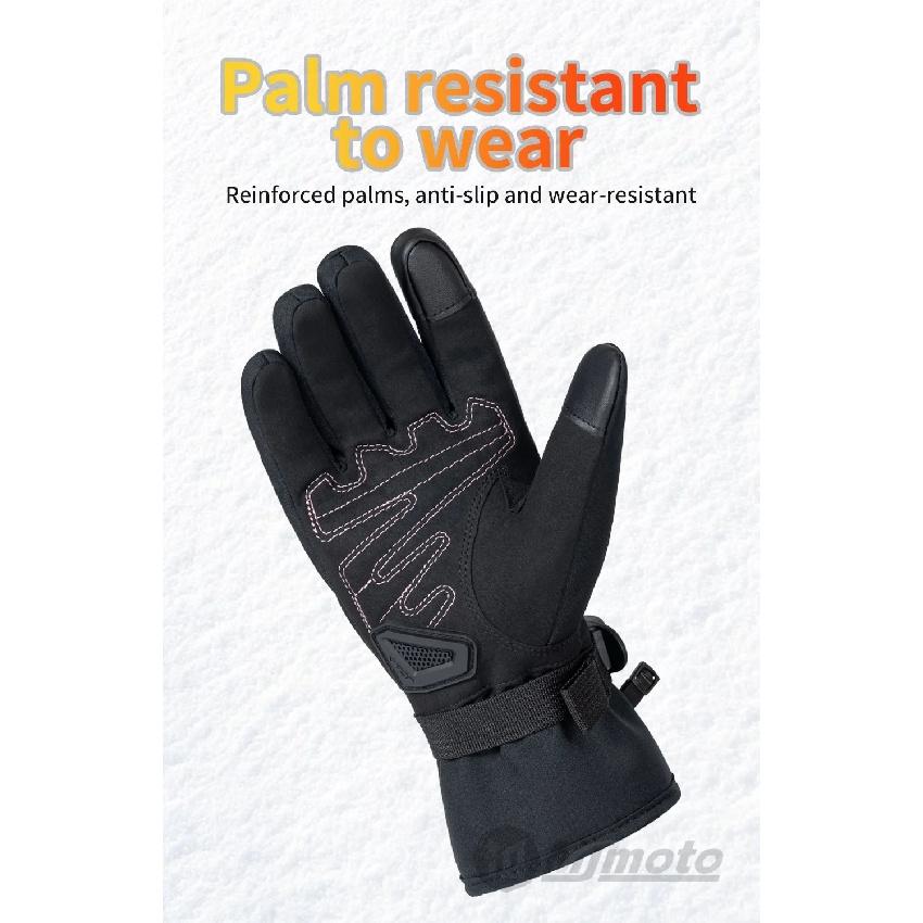JCAA - Gants de Moto Durables pour Hommes Femmes, Imperméables, Écran Tactile, Antidérapants, Anti-Chute, Protecteurs, Vélo, Moto, Hiver Chaud