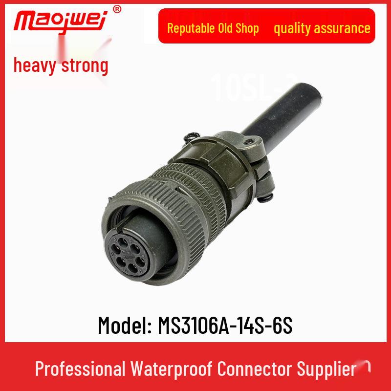 Heavy Duty 6-Pin Male & Female Connector US Plug MS3106A14S-6S/MS3102A14S-6P
