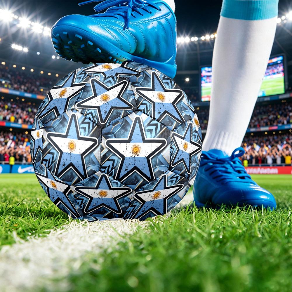 Argentina Football Printed Size 5 Soccer Ball Wear Resistant Standard Adult Training Football Fan Gift for Indoor Outdoor Match Sports