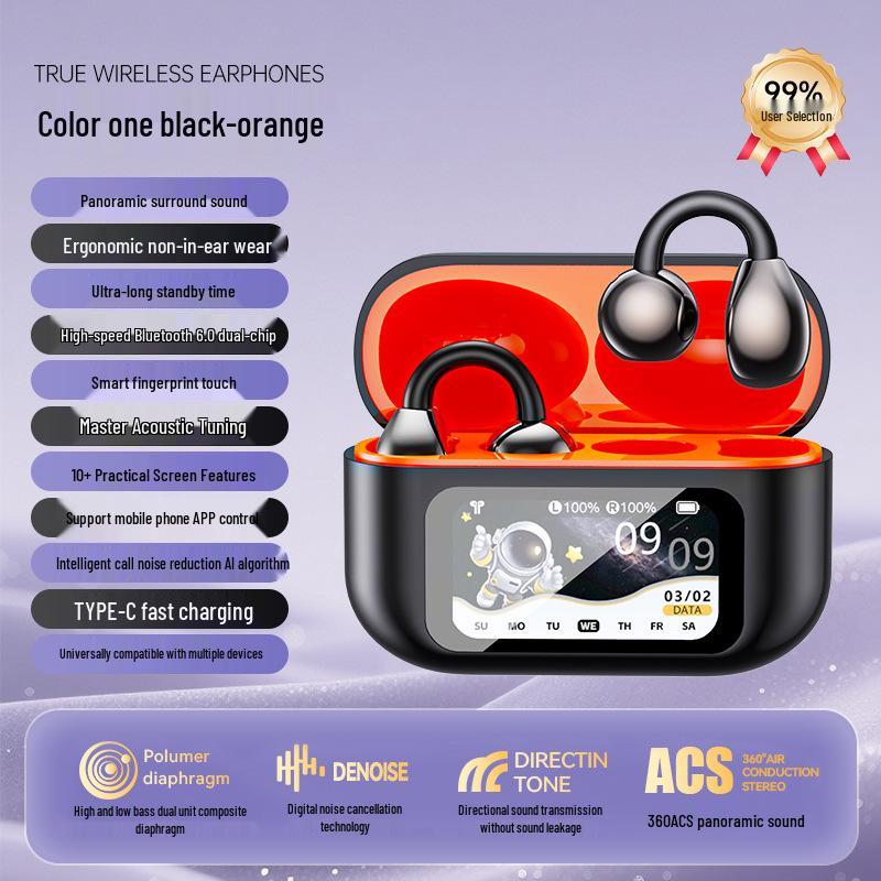 XG42 Ear-Clip Bluetooth Headset with Color Screen & AI Translation
