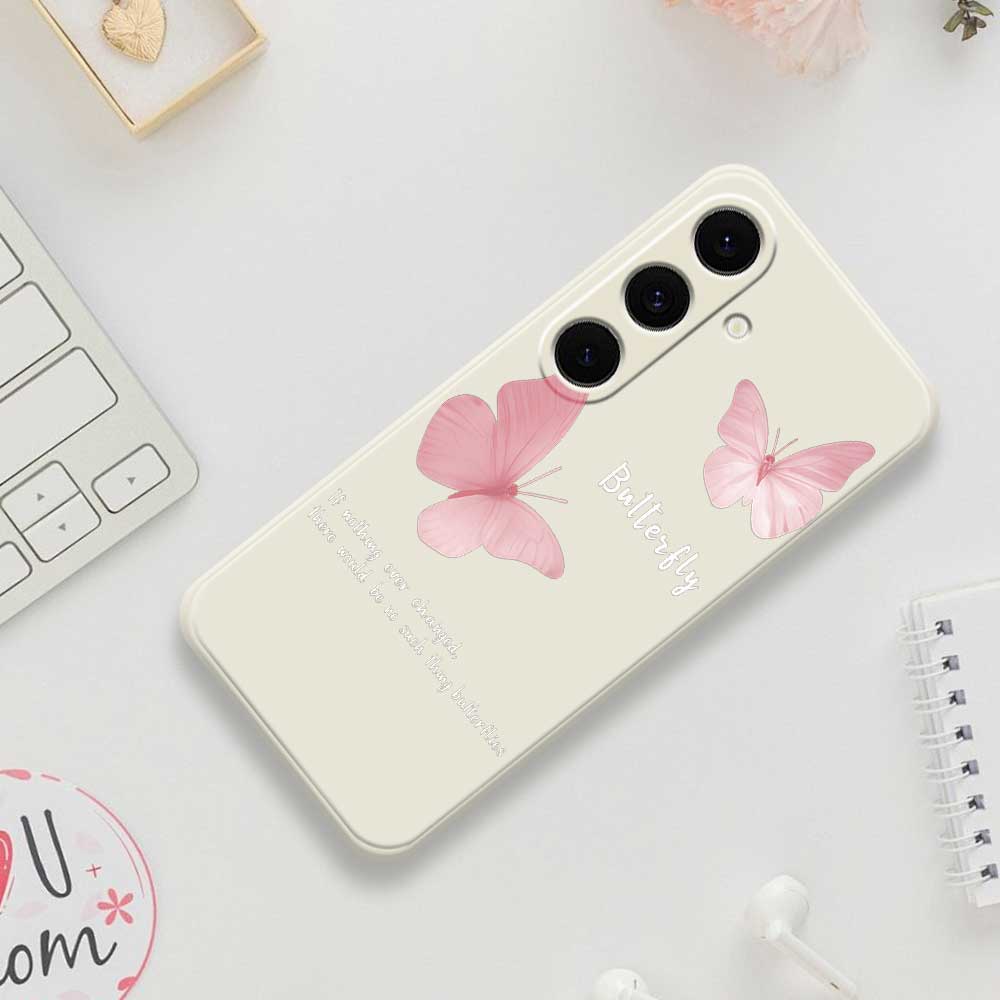 For Samsung Galaxy S25 FE Case Butterfly Pattern Printing Straight Edge TPU Phone Back Cover