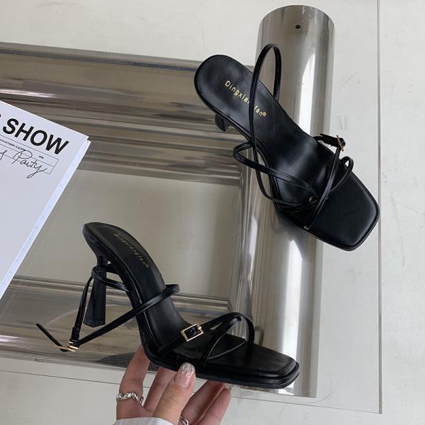 Fashion Comfort Shoes for Women Open Toe Beige Heeled Sandals Ankle Strap Peep Black Low High Fashion Square Girls Rome Casual Scandals
