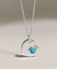 47Bag 925 Silver Turquoise Gemstone Heart Necklace Nia