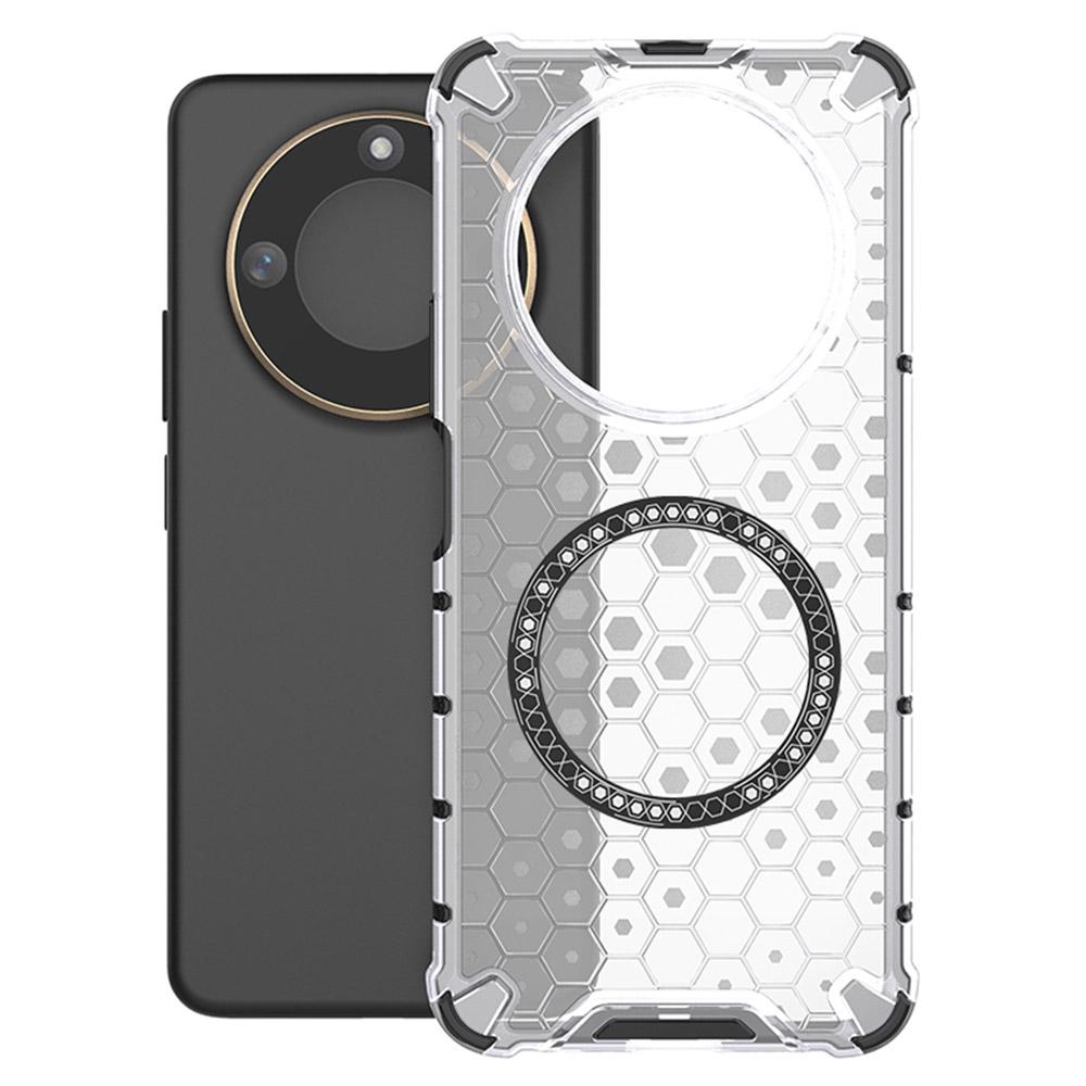 For Honor X60 5G Case Compatible with MagSafe Honeycomb Design TPU+PC Phone Cover