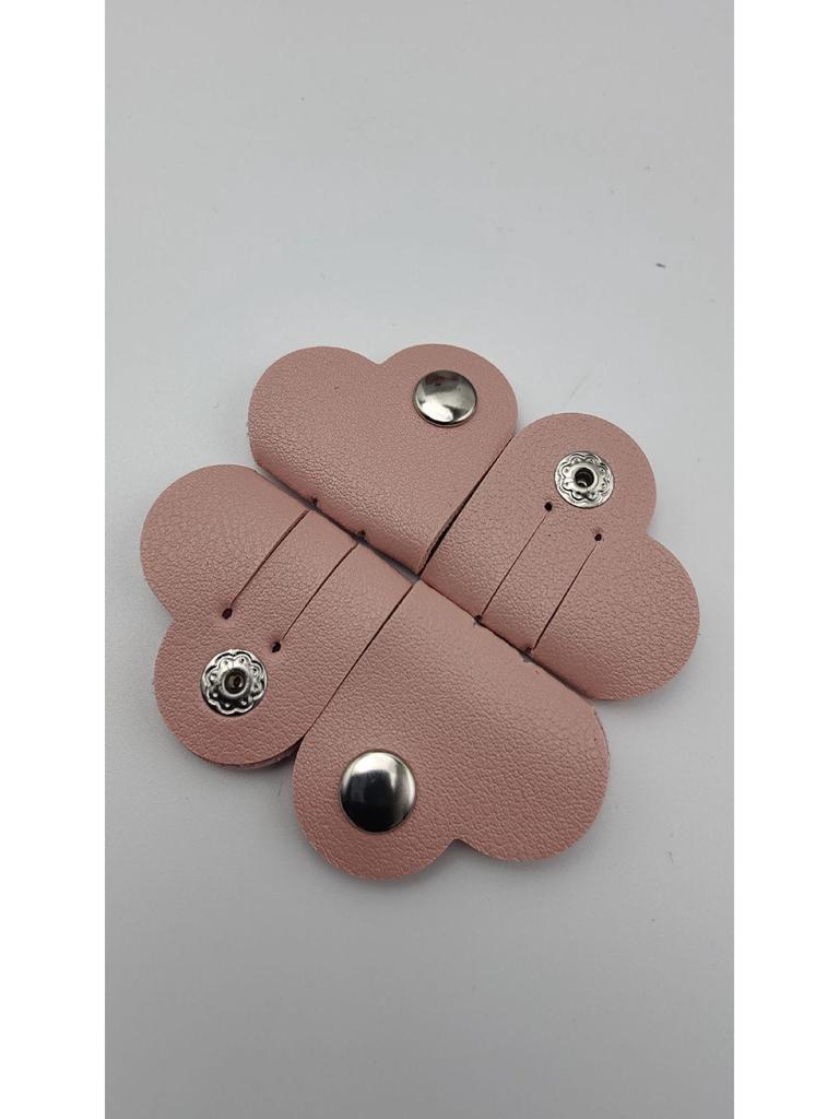 Leather Heart-shaped Cable and Earphone Organizer