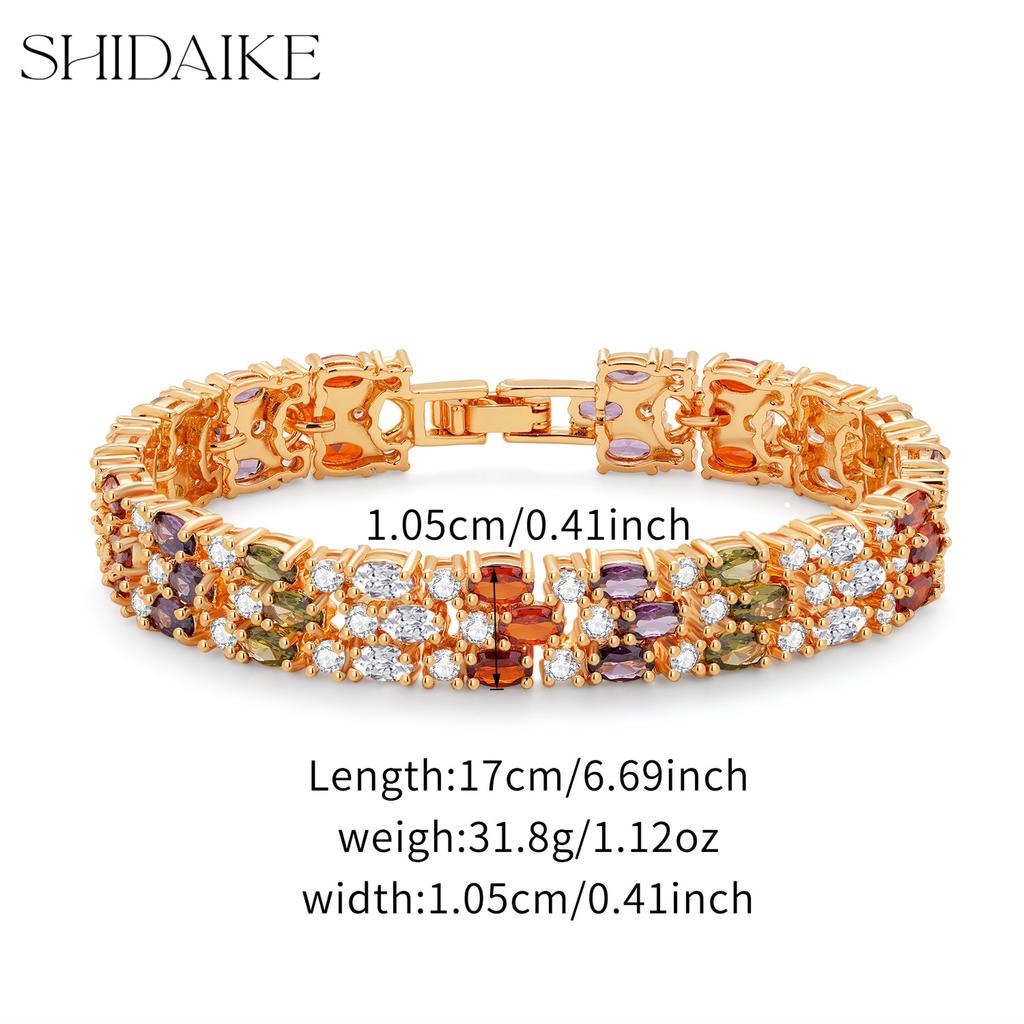 Best-selling Europe, America, the Middle East TK color zircon inlaid bracelet jewelry manufacturer straight hair atmospheric bracelet fashion high