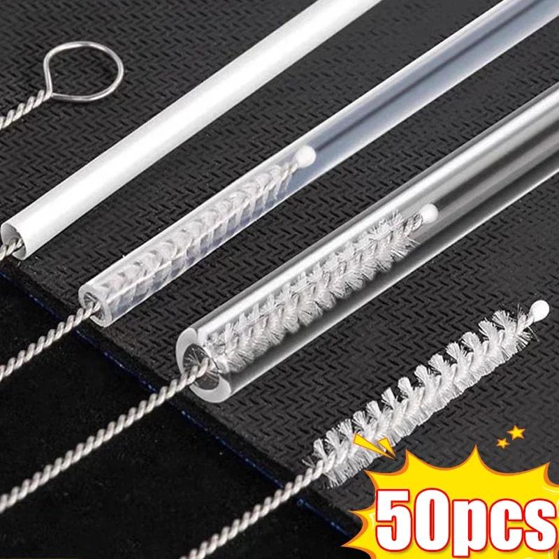 Long Handle Straw Cleaning Brush Kit Stainless Steel Drinking Straws Tube Pipe Cleaner Brushes for Baby Cup Bottles Clean Tools
