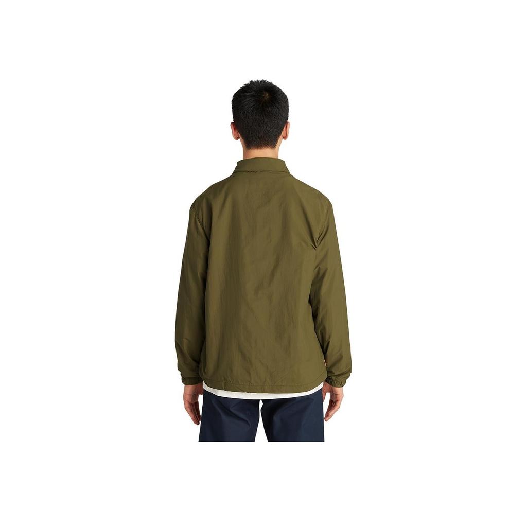 Timberland Solid Color Front Pocket Spliced Water-Resistant Loose Casual Long Sleeve Shirt Men Shirts Dark-Olive-Green A2NFJ-302