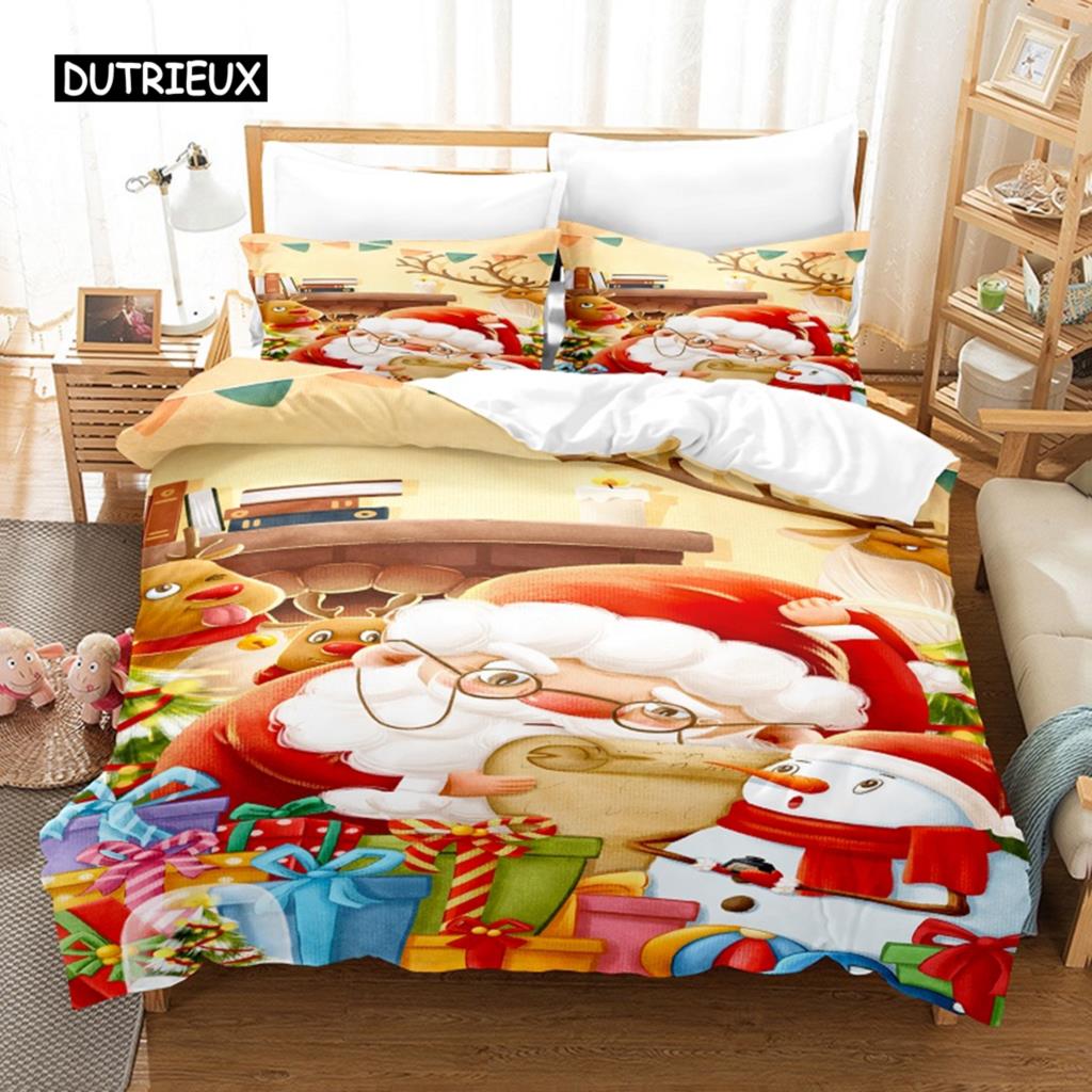 Father Christmas Bedding Set Duvet Cover Set 3d Bedding Digital Printing Bed Linen Queen Size Bedding Sets Fashion Design