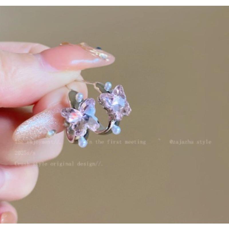 Old And Beautiful~ Fringed Earrings Niche Long Flower Butterfly Stud Earrings Exquisite Versatile Light Luxury Ears