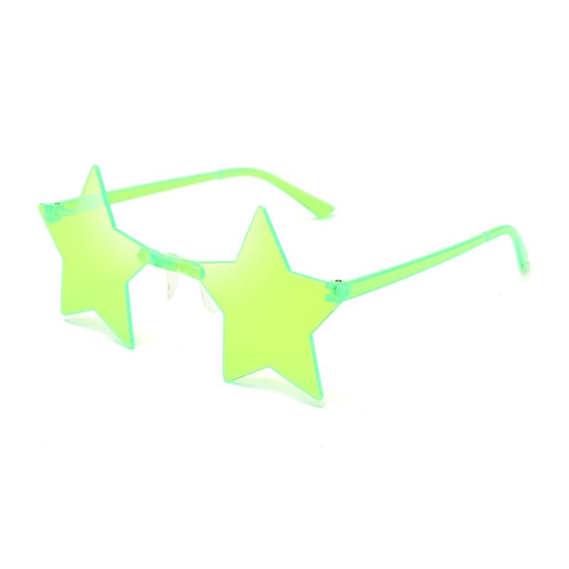 Ochelari de soare cu stea subțiri, culoare ocean, fără rame, personalizați, colorați, pentru dans, oglindă integrată de culoare bomboană