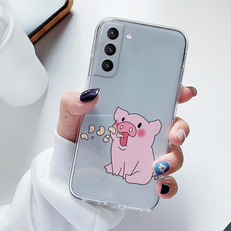 Transparent Case For Samsung Galaxy S23 S 23 Ultra S23 Plus Cover Cartoon Flowers Soft TPU Shockproof Funda For Samsung S24+ Bag