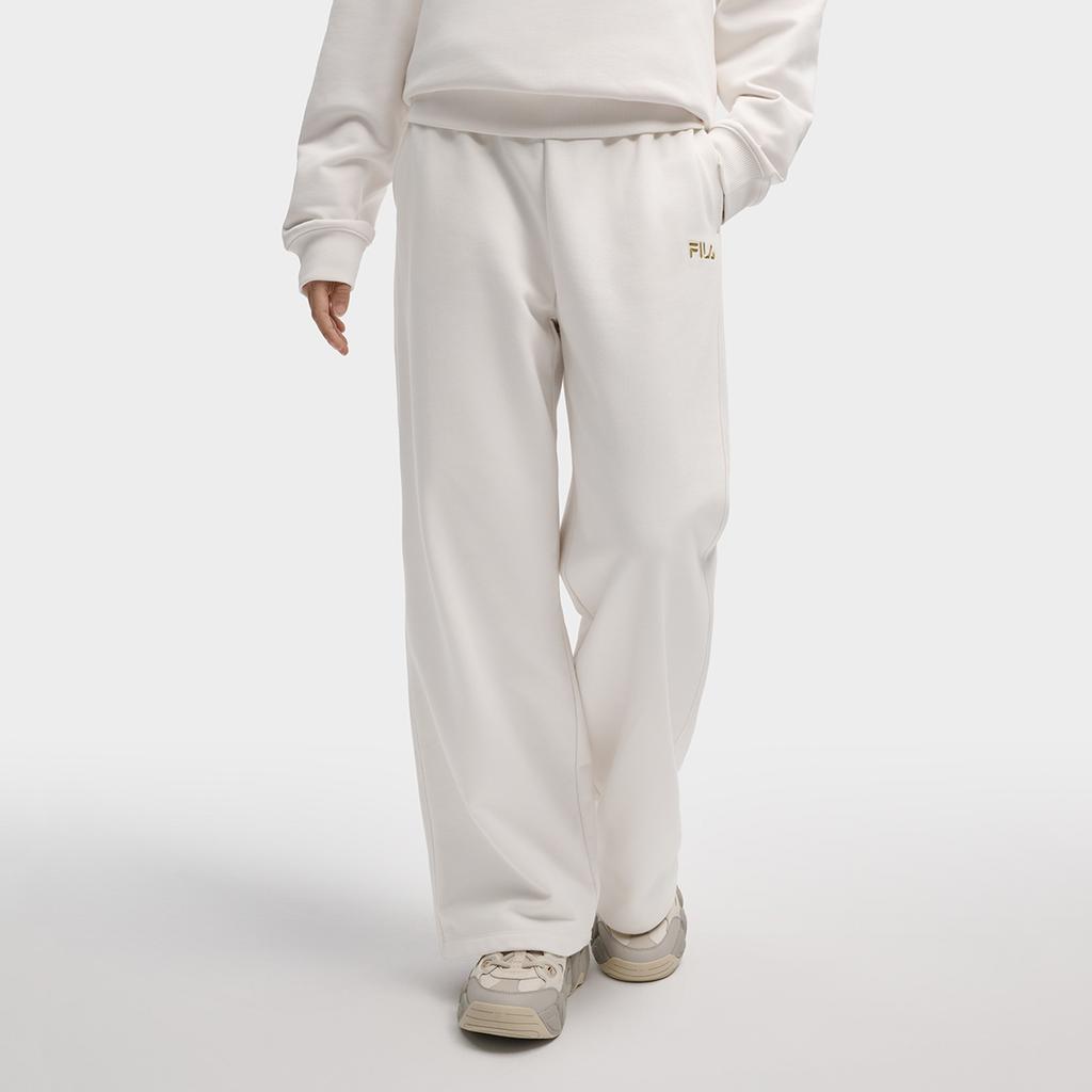 FILA Original Classic Minimalist Fashion Retro Versatile Comfortable Loose Casual Pants Women bottoms Steam-White F51W619601FIV
