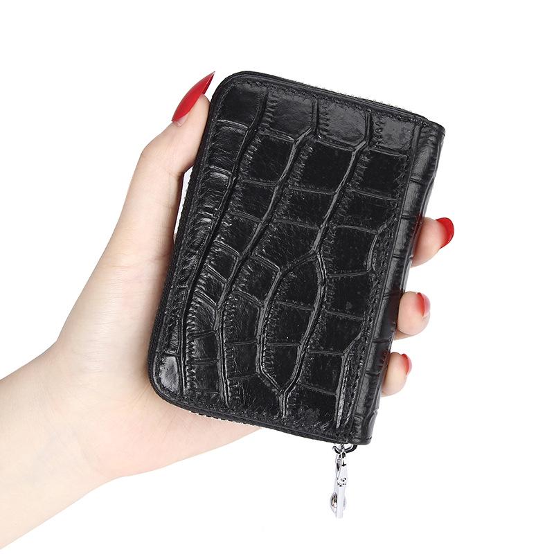 Alligator Pattern RFID Leather Anti-theft Accordion Card Holder - Large Capacity for Men's Business and ID Cards