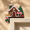 Santa Claus Christmas Door Ornament Wooden Frame Christmas Decoration  Home Wall