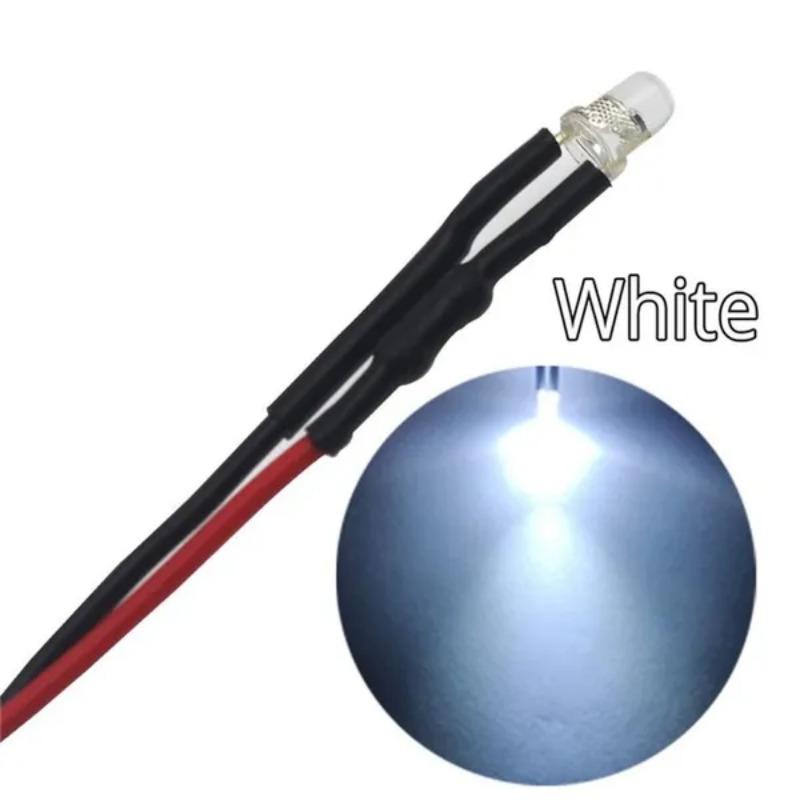 10Pcs 5mm 20cm Pre Wired LED Round Light Lamp Bulb Chip Beads Cable DC 12V Emitting Diodes