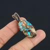 Blue Copper Turquoise Pendant, 999 Copper Wire Wrapped Pendant Handmade Gemstone Jewelry, Gifts For Wife Brand New Pendant
