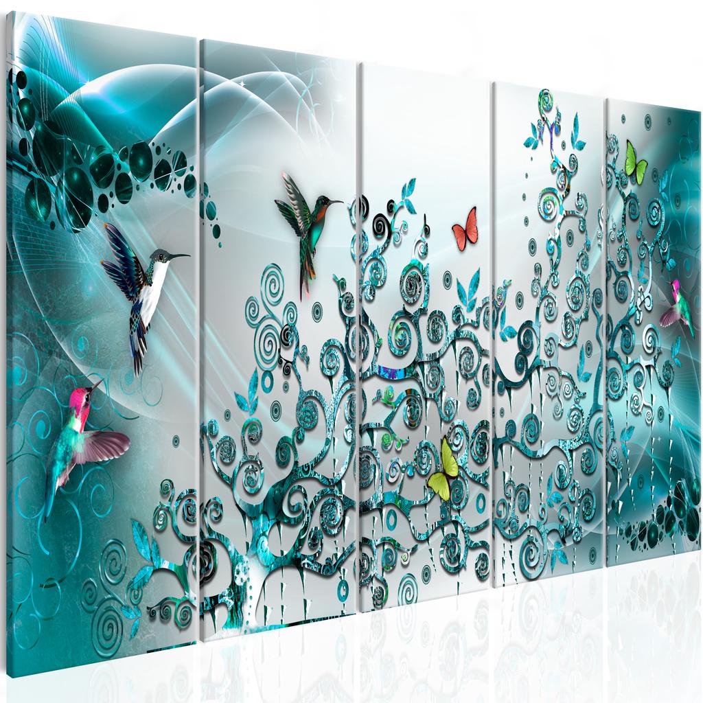 Hummingbirds Dance 5 Pieces Turquoise Narrow Painting Buy From 93 On Joom E Commerce Platform