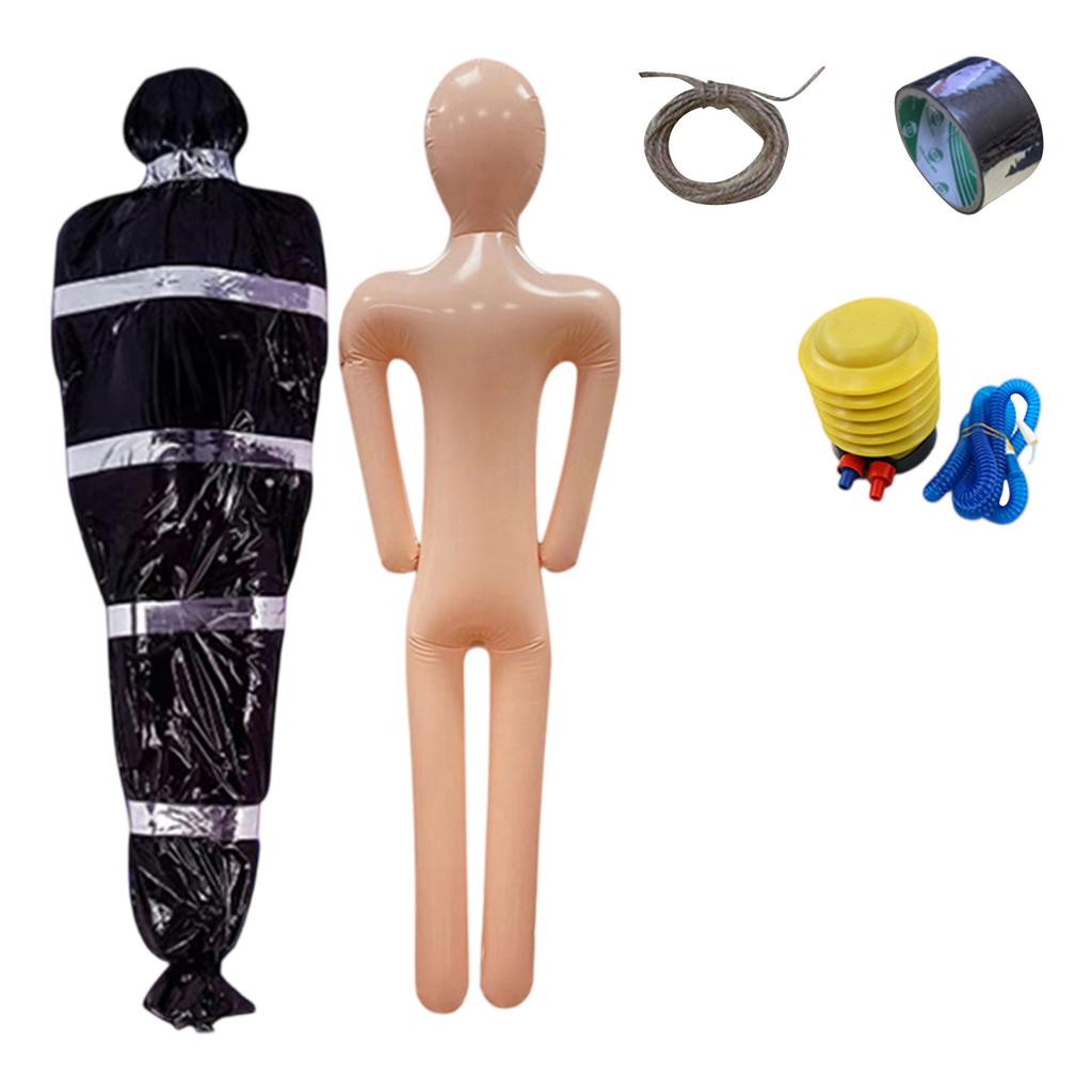 5ft Life-size Hanging Corpse Props, Scary Fake Corpse In Bag, Inflatable Hanging Corpse, Haunted House Indoor And Outdoor Decoration