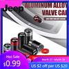 Per Jeep 4 Pezzi Tappi Valvole Pneumatici Auto in Metallo Coprivalvola Stelo Ruota Pneumatico Per Jeep Renegade Compass Wrangler Patriot Grand Cher