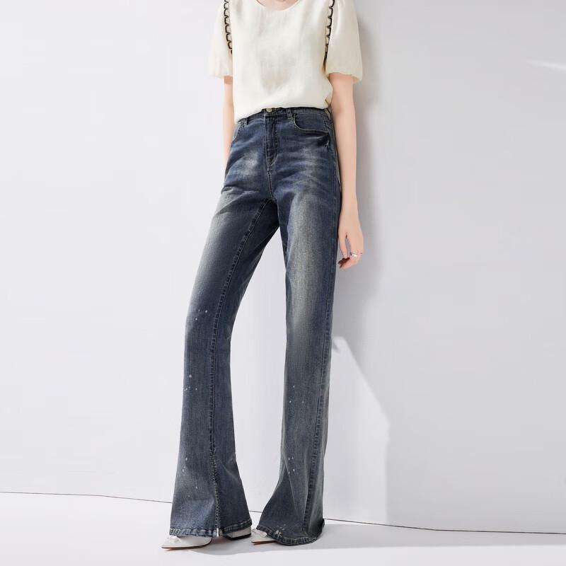 Женские джинсы микро-клеш с высокой посадкой M