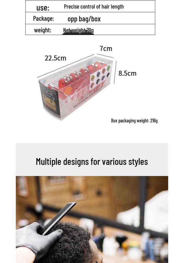 Colored Plastic Hair Clipper Comb Set - Trimmer Accessories for Salon Styling