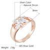 Trend Natural Zircon Flower Rings For Women Unique  Rose Gold And  Color Mix Vintage Wedding Fine Jewelry