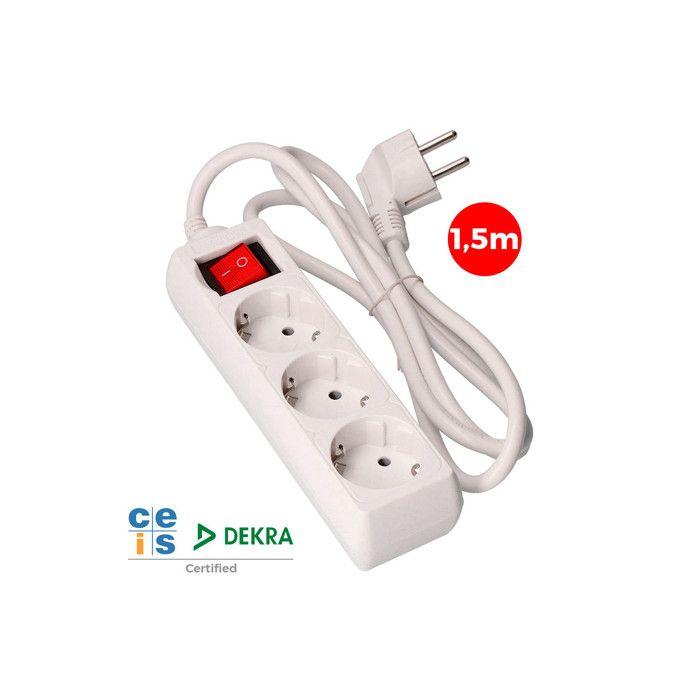 Bloc EDM 3 Prises Avec Interrupteur 1,5m 41009