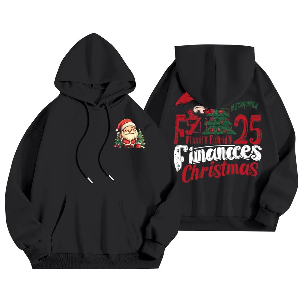 Women's Casual Long Sleeve Pullover Christmas Printed Hooded Sweatshirt With Pockets