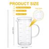 PATIKIL 500ml Glass Measuring Cup, Borosilicate Glass Beaker, Graduated Liquid Measuring Cup, Glass Lid with Straw, V-shaped Spout, for Kitchen and