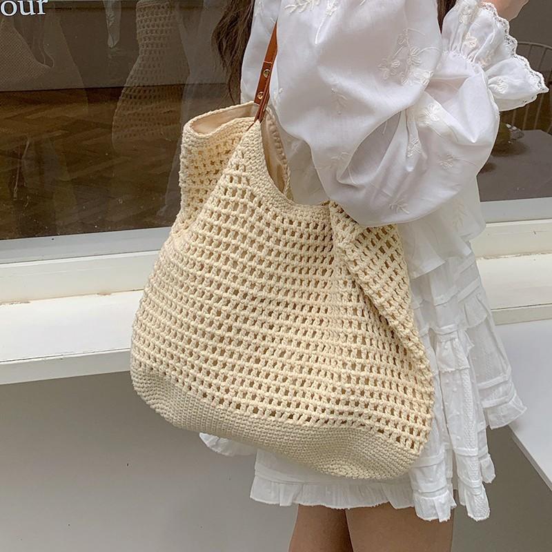 Bag Lady All-in-one Shoulder Beach Resort Beach Bag Braided Commuter Tote Bag