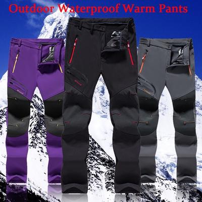 Women Outdoor Waterproof Hiking Trousers Climb Fishing Skiing Trekking Softshell Fleece Warm Pants