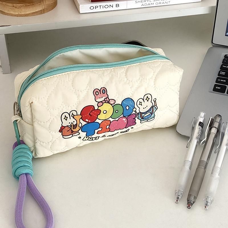 Cute Pencil Case Lovely Cartoon Animal Rabbit Bear Pencil Bag High Capacity Makeup Bursh/stationery Storage Bag Student Supplies