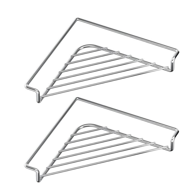 Stainless Steel Triangle Sink Caddy Rack Kitchen Sponge Dishcloth Drain Holder Space Saving Sink Edge Storage Organizer