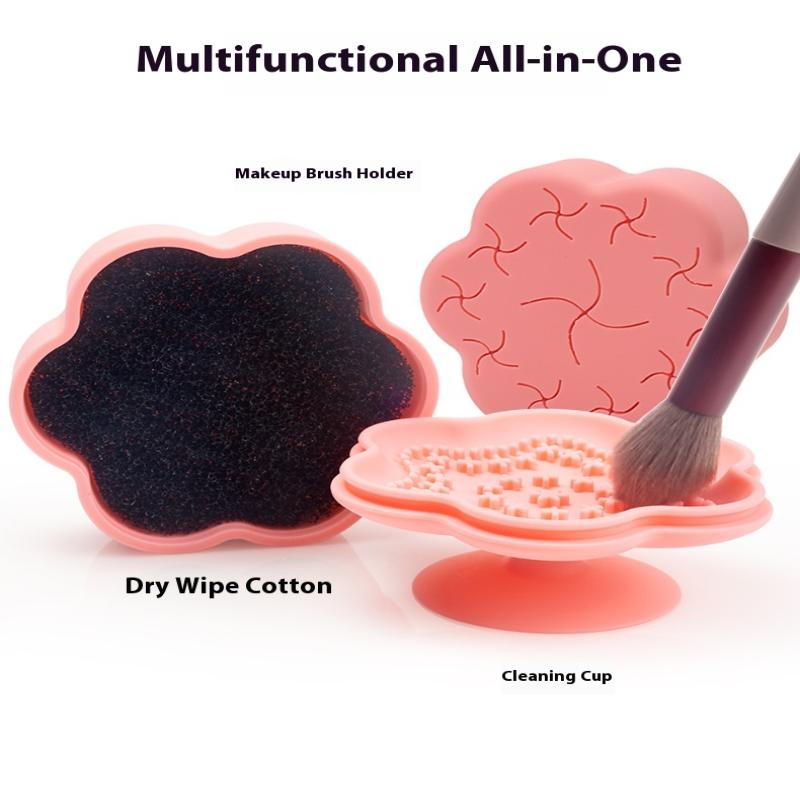 Silicone Cleaner Mat Portable Foldable Pad For Tools Makeup Brush Cleaning Box Soft Mat With Convex Texture Brush