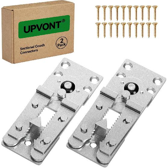Sectional Couch Connectors, Thickened Interlocking Alligator Couch Connectors To Make Sectional Stay (2 Pack+20 Screws)