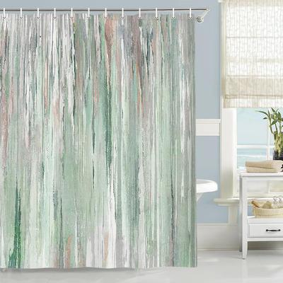 Abstract Shower Curtain Modern Bathroom Shower Curtain Set Beach Aesthetic Stripes Contemporary Minimalist Painting Fabric Shower Curtain Curtain