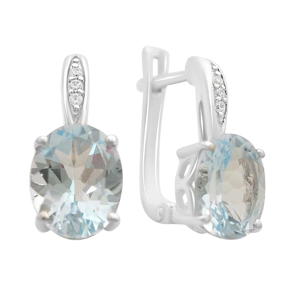 Серебряные серьги с натуральным топазом 6.173ct (2171645)