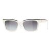 Temple Logo Irregular Sunglasses Women's White