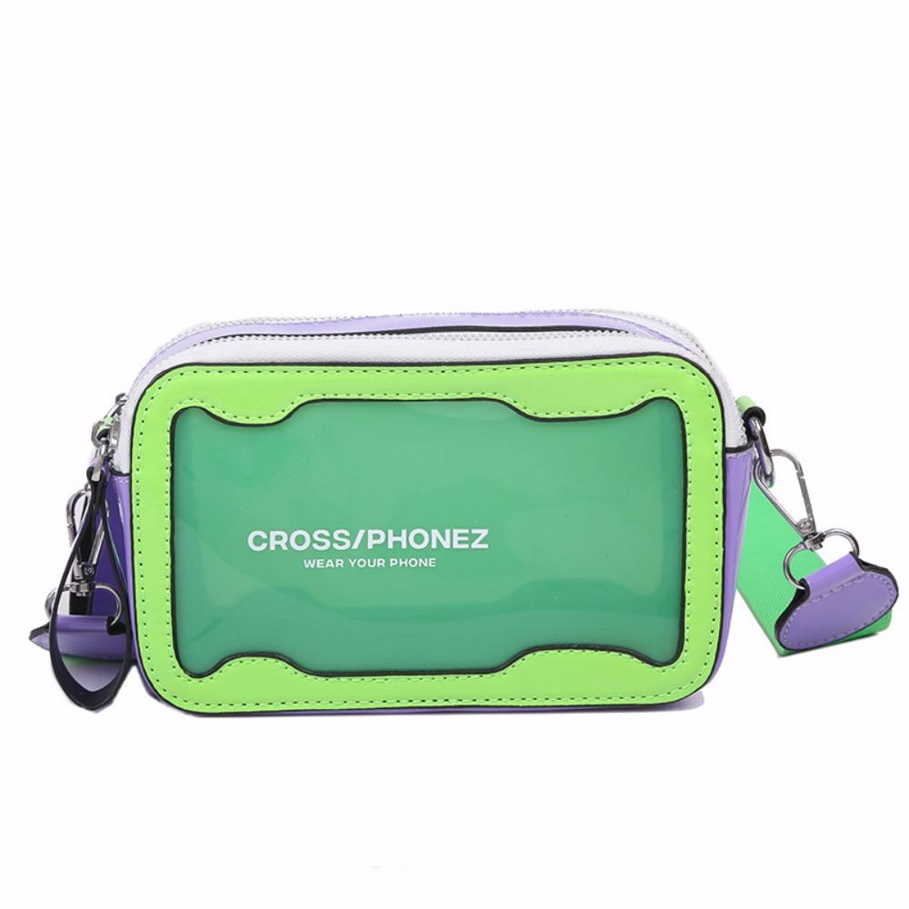 

Transparent Crossbody Bags Waterproof Small Square Bag The Water-Sprinkling Festival зелений